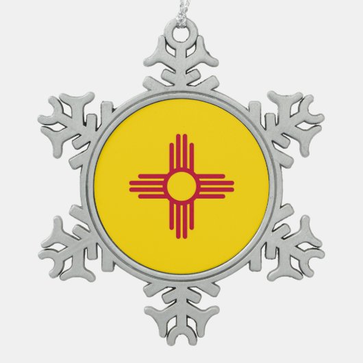 Snowflake Ornament met New Mexico Flag (Voorkant)