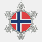 Snowflake Ornament met Noorse vlag (Voorkant)