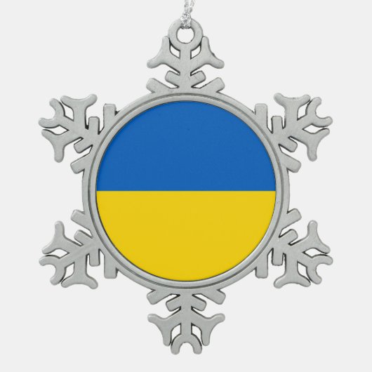 Snowflake Ornament met Oekraïense vlag (Voorkant)