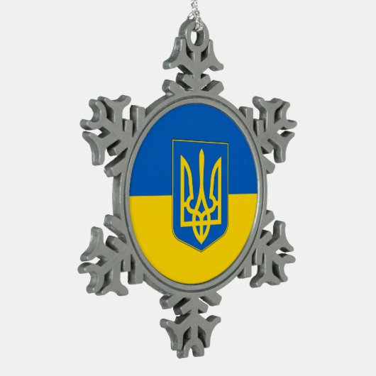 Snowflake Ornament met Oekraïense vlag (Links)