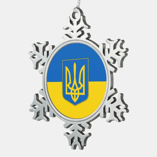 Snowflake Ornament met Oekraïense vlag (Rechts)