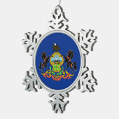 Snowflake Ornament met Pennsylvania Flag (Rechts)