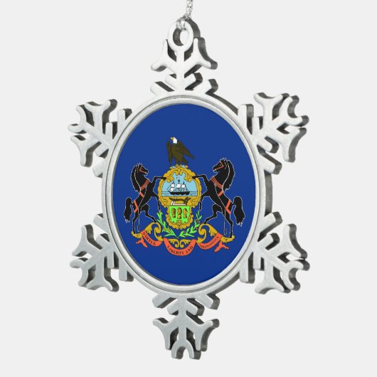 Snowflake Ornament met Pennsylvania Flag (Rechts)