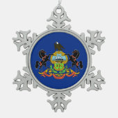 Snowflake Ornament met Pennsylvania Flag (Voorkant)