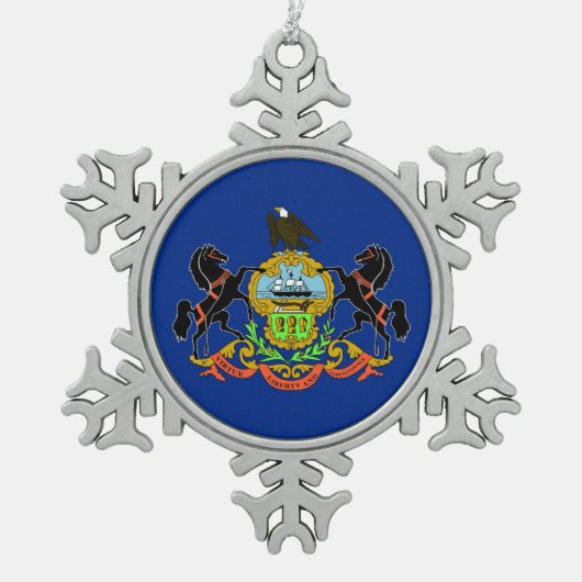 Snowflake Ornament met Pennsylvania Flag (Voorkant)