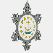 Snowflake Ornament met Rhode Island Flag (Links)
