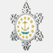 Snowflake Ornament met Rhode Island Flag (Rechts)