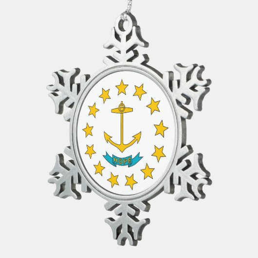 Snowflake Ornament met Rhode Island Flag (Rechts)
