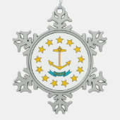 Snowflake Ornament met Rhode Island Flag (Voorkant)