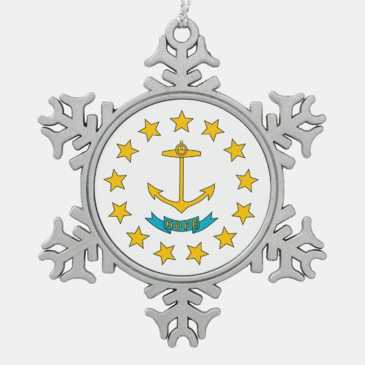 Snowflake Ornament met Rhode Island Flag (Voorkant)
