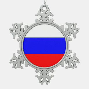 Snowflake Ornament met Russische vlag