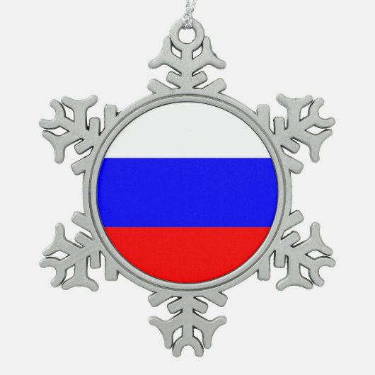 Snowflake Ornament met Russische vlag (Voorkant)