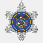 Snowflake Ornament met Utah Flag (Voorkant)