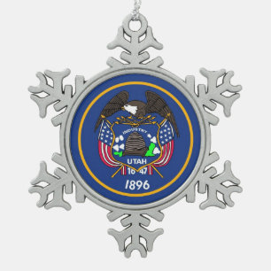 Snowflake Ornament met Utah Flag
