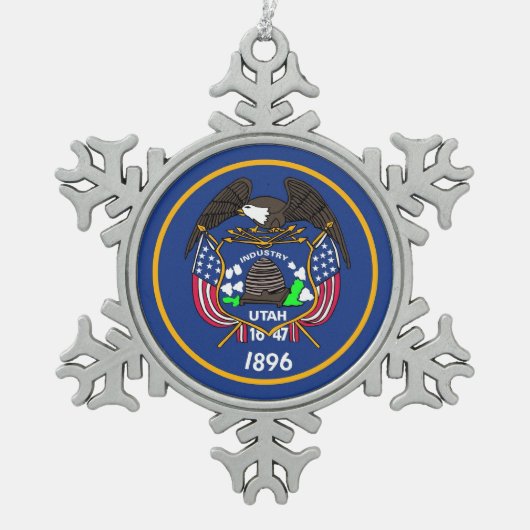 Snowflake Ornament met Utah Flag (Voorkant)