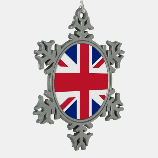 Snowflake Ornament met vlag van het Verenigd Konin (Links)
