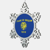 Snowflake Ornament met vlag van Oregon (Rechts)