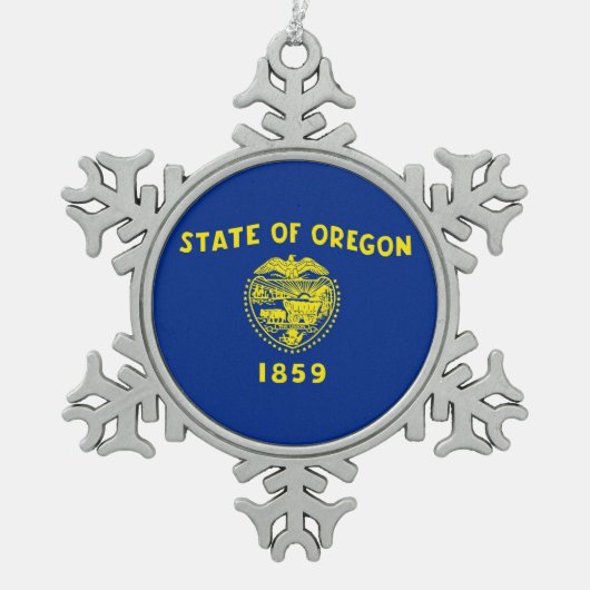 Snowflake Ornament met vlag van Oregon (Voorkant)