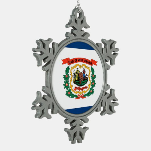 Snowflake Ornament met West Virginia Flag (Links)