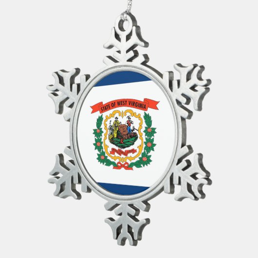 Snowflake Ornament met West Virginia Flag (Rechts)
