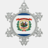 Snowflake Ornament met West Virginia Flag (Voorkant)