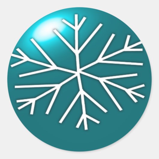 Snowflake Ornament Ronde Sticker (Voorkant)