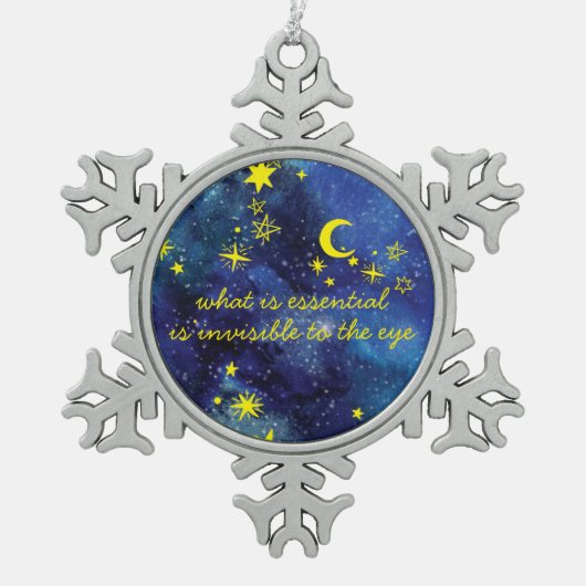 Snowflake Ornament STARS the little prince QUOTE (Voorkant)