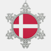 Snowflake Ornament with Denmark Flag (Voorkant)