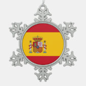Snowflake Ornament with Spain Flag (Voorkant)