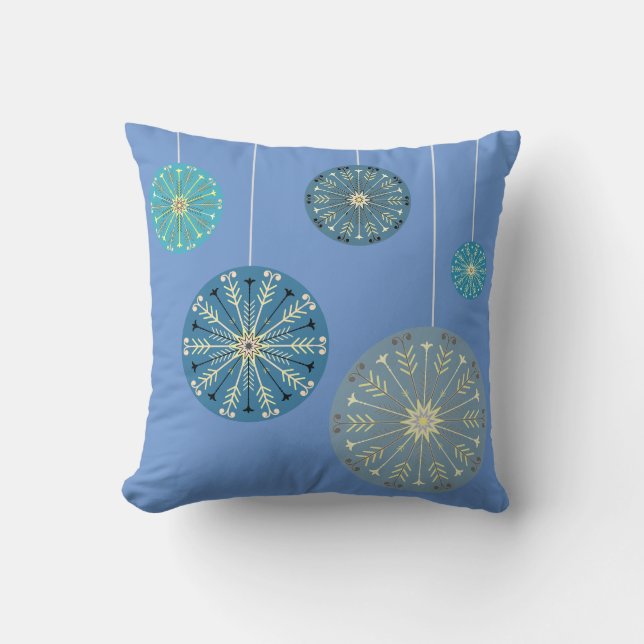 Snowflake Ornaments | Vakantiekleuren | Kussen (Voorkant)