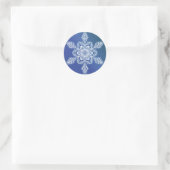 Snowflake over blauwe Sticker (Tas)