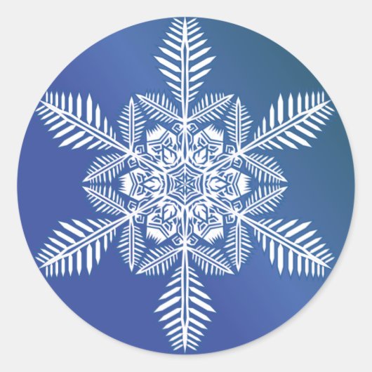 Snowflake over blauwe Sticker (Voorkant)