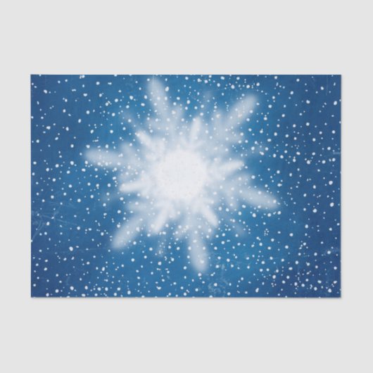 Snowflake over Blue Winter Sky-themapapier Tissuepapier (Voorkant)