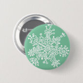 Snowflake (over het groen) ronde button 5,7 cm (Voorkant /achterkant)