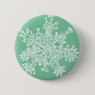 Snowflake (over het groen) ronde button 5,7 cm