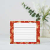 Snowflake Overdekte Kerst Recept Kaart (Staand voorkant)