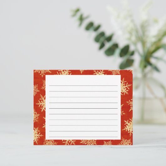 Snowflake Overdekte Kerst Recept Kaart (Staand voorkant)