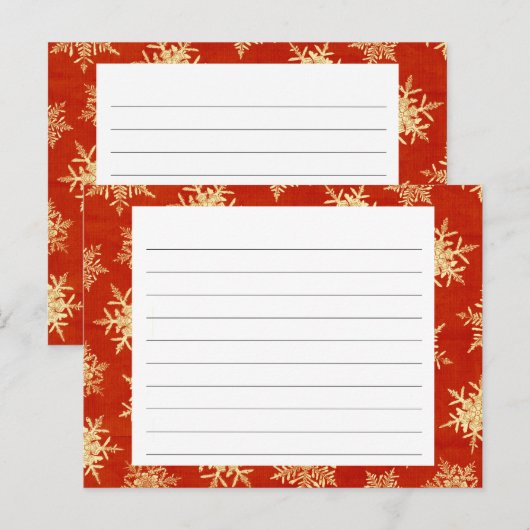 Snowflake Overdekte Kerst Recept Kaart (Voorkant / Achterkant)