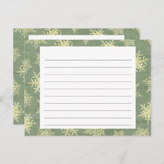 Snowflake Overdekte Kerst Recept Kaart (Voorkant / Achterkant)