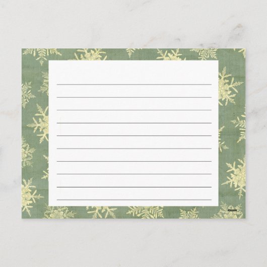 Snowflake Overdekte Kerst Recept Kaart (Achterkant)