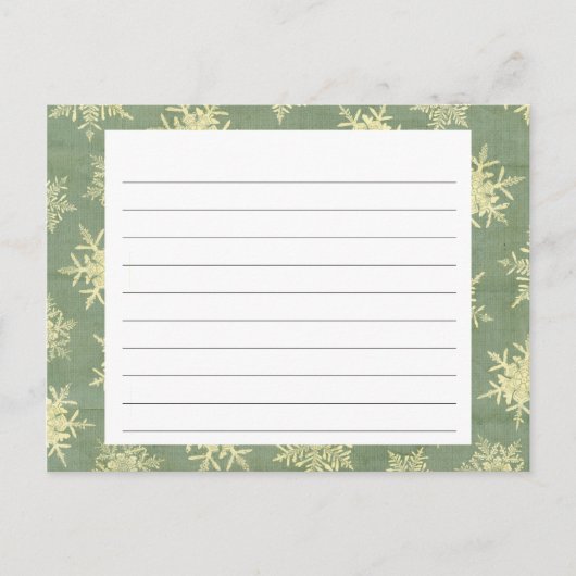 Snowflake Overdekte Kerst Recept Kaart (Voorkant)