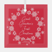 Snowflake Overgrootmoeder Eerste Kerstmis Glas Ornament (Voorkant)