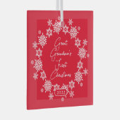 Snowflake Overgrootmoeder Eerste Kerstmis Glas Ornament (Voorkant Rechts)