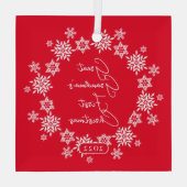 Snowflake Overgrootmoeder Eerste Kerstmis Glas Ornament (Achterkant)