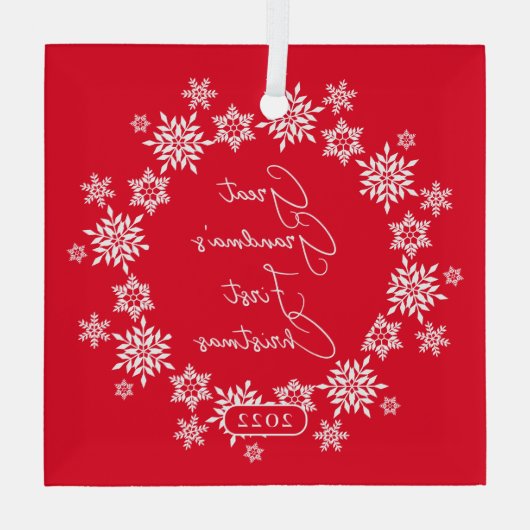 Snowflake Overgrootmoeder Eerste Kerstmis Glas Ornament (Achterkant)