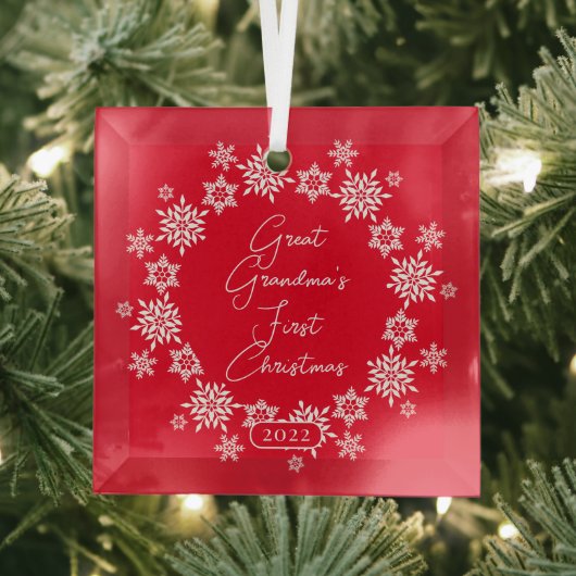 Snowflake Overgrootmoeder Eerste Kerstmis Glas Ornament (Insitu)