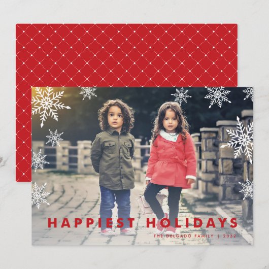 Snowflake Overlay | Foto Feestdagenkaart (Voorkant / Achterkant)