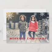Snowflake Overlay | Kerstafoto Merry Feestdagenkaart (Voorkant)