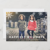 Snowflake Overlay | Vakantieknopkaart Feestdagenkaart (Voorkant)