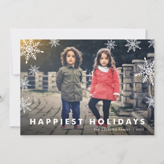 Snowflake Overlay | Vakantieknopkaart Feestdagenkaart (Voorkant)
